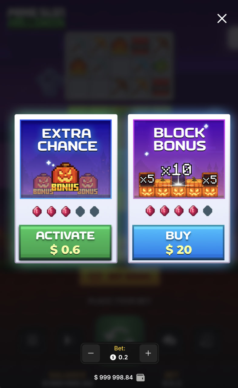 Mine Slot Halloween mit Extra Chance und Block Bonus in der mobilen Hochformat-Ansicht